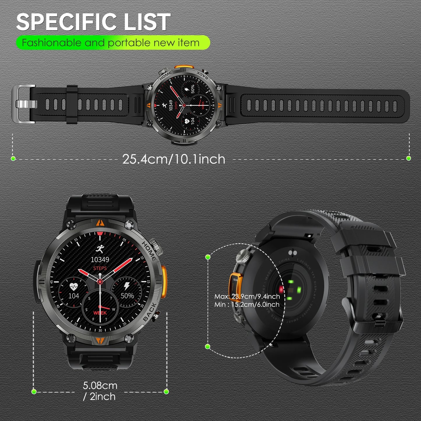 LaNikar 2025 KE3 Bluetooth Call Smart Watch Men Full Touch Screen/Health Monitor With steel ring Men Smart Watch For IOS Android