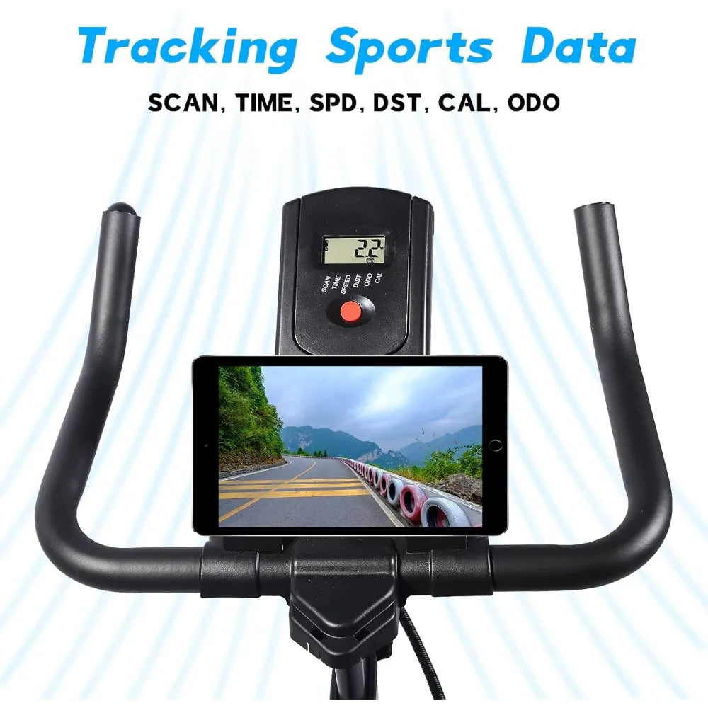 Indoor Cycling Bike Stationary Exercise Bike, Low Noise Adjustable Handlebars/Extra Comfort Seat Fitness Stationary Flywheel