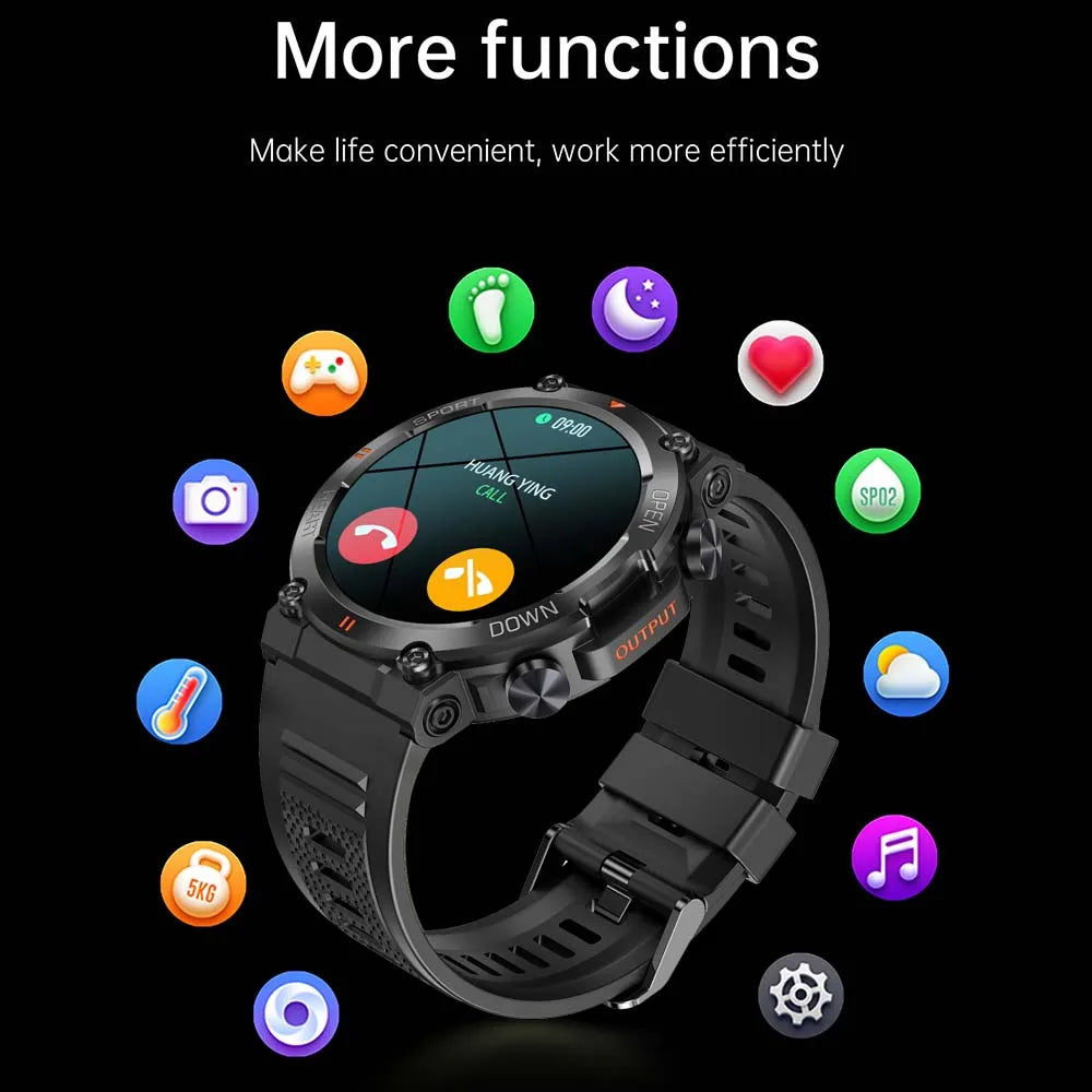 SENBONO Rugged Military Smart Watch for Men 100+Sports Watches BT Call/Waterproof Original Big Battery Heart Rate Smartwatch men