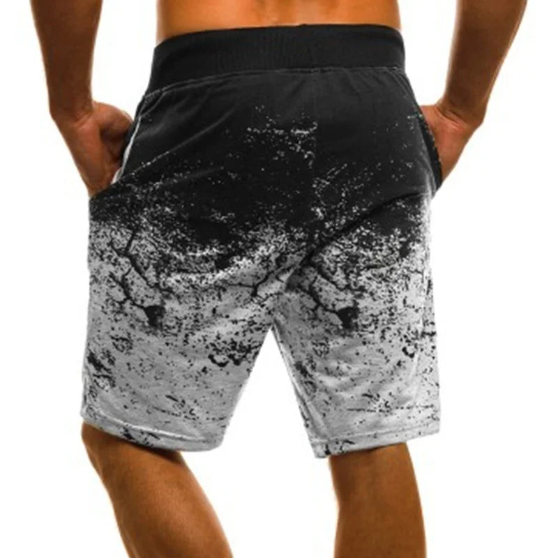 Fashion Men Casual Shorts Fashion Printed Joggers Shorts/Summer Drawstring Slim Workout Shorts Outside