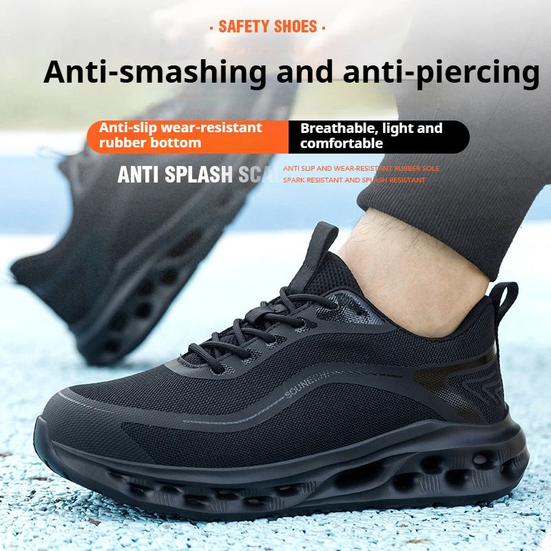 Men's Safety Shoes Anti-Impact Anti-Piercing Lightweight Work Shoes/Lightweight Breathable Sporty Design for Outdoor Work Shoes