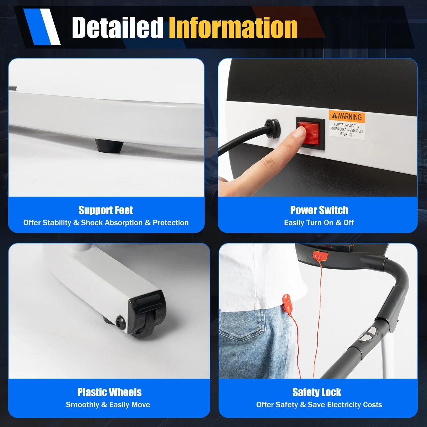 Foldable Treadmill Simple and Practical Walking Machine/Aerobic Exercise Equipment 118*60*105cm (unfold)