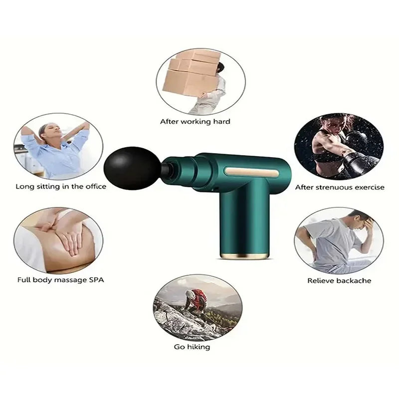 New Portable Fascia Gun Deep Tissue Massage Mini Lightweight/and Adjustable Speed Massage Equipment Suitable for the Whole Body