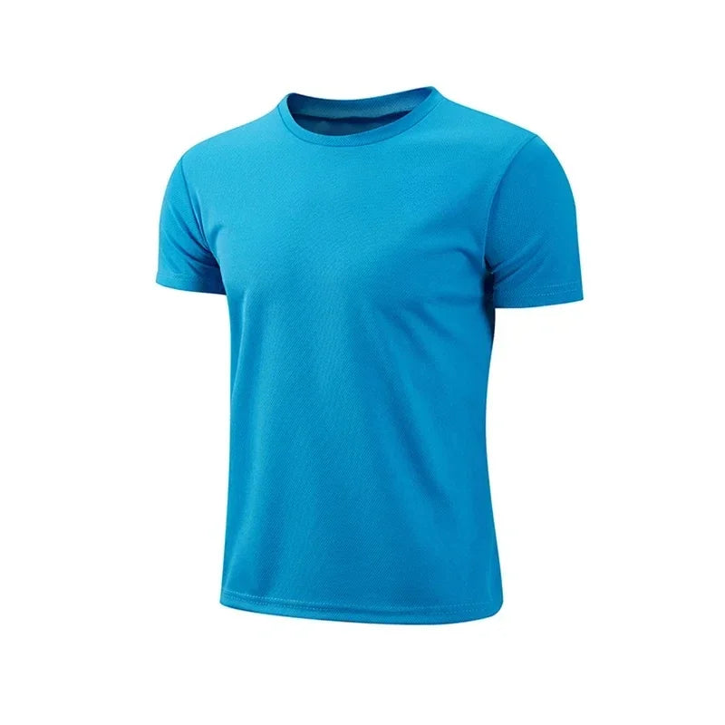 Hot Sale Men's Quickdry T-shirts Summer Daily Sports Short Sleeved/O-neck Tops Fitness Training Athletics Running T-shirt