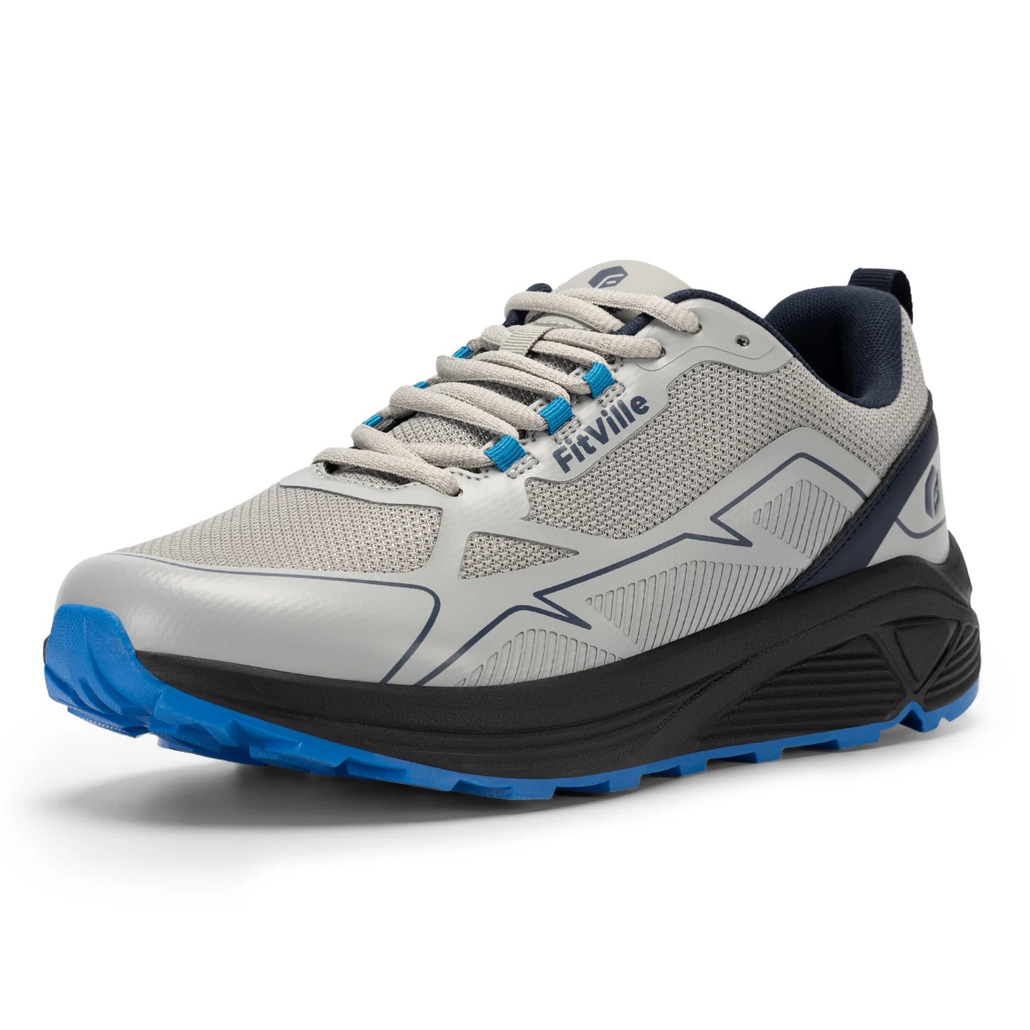 FitVille Extra Wide Trail Running Shoes Non-Slip Men's Sneakers/Lightweight for Male Swollen Feet Arch Support Pain Relief