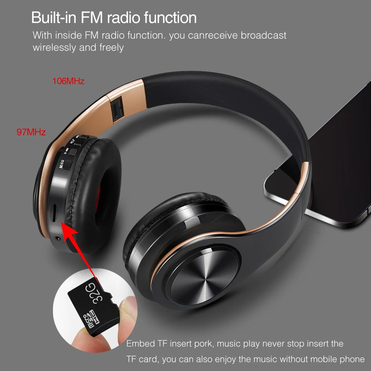 Upgrading Wireless Bluetooth Headphones/Stereo Headset Music Sports Overhead Earphone