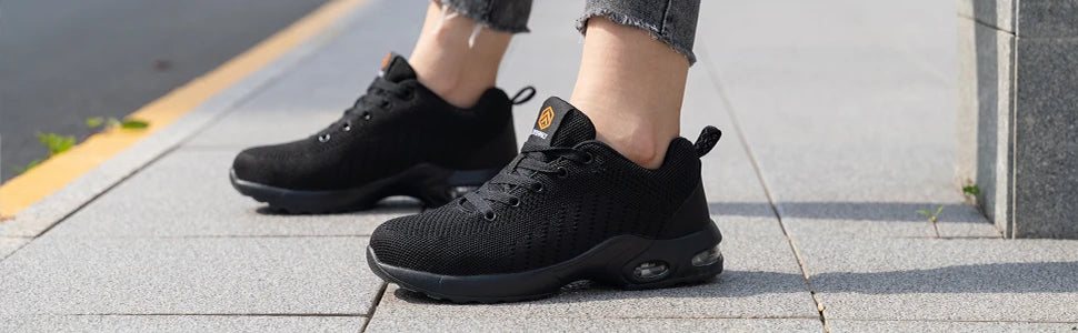 LARNMERN Steel Toe Shoes for Men Lightweight Non Slip Safety Shoes/Breathable Ladies Work Sneakers Arch Support Shoes
