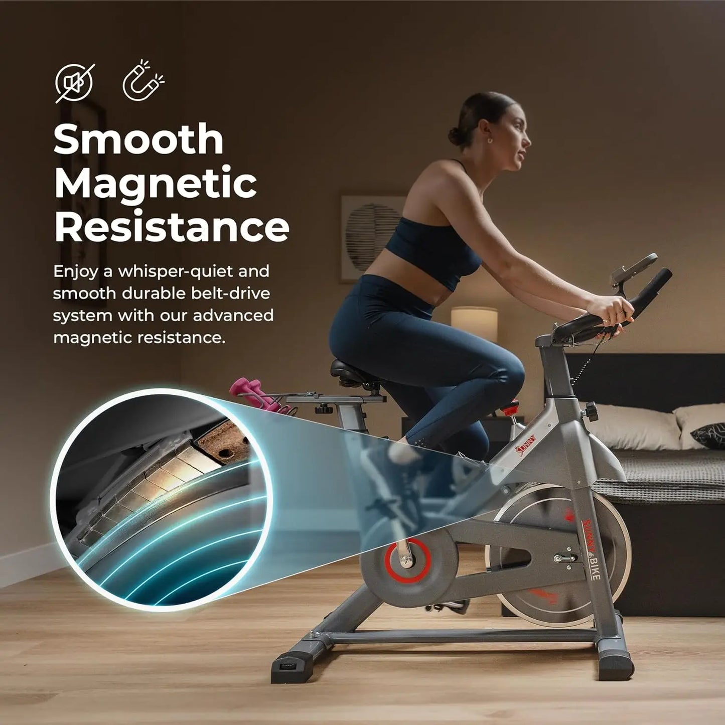 Indoor Cycling Resistance Exercise Bike/Optional Dumbbell Holder & Connected Fitness
