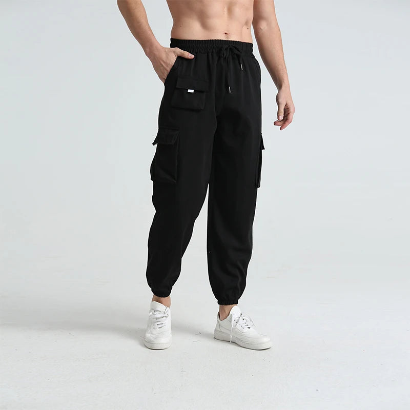 Men s Outdoor Hiking Cargo Pants Lightweight Quick Dry/Breathable Trousers with Adjustable Waistband and Pockets