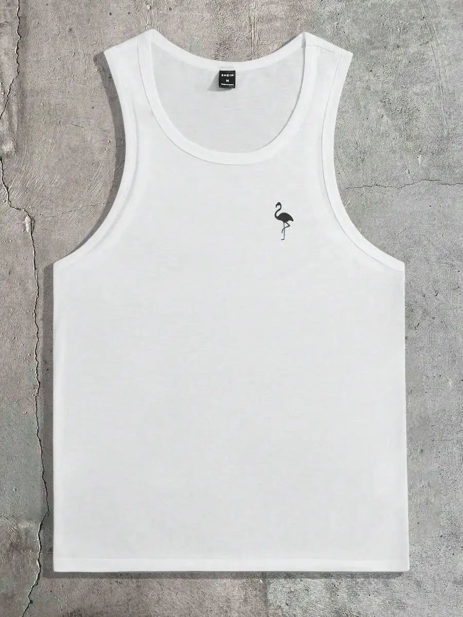 AXEPEAK Men's Casual Sports Tank Top Embroidered Logo Gym/Athletic Muscle Tank Summer Slim Fit Designer Luxury Brand Style