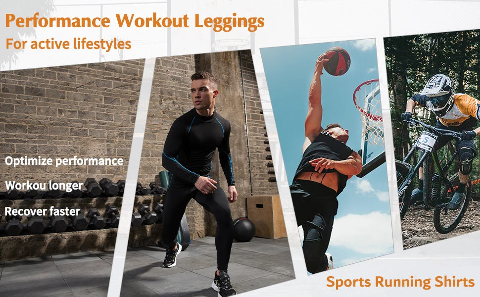 Men Bodybuilding Sport T-shirt Quick Dry Running Shirt Long Sleeve/Compression Top Gym T Shirt Men Fitness