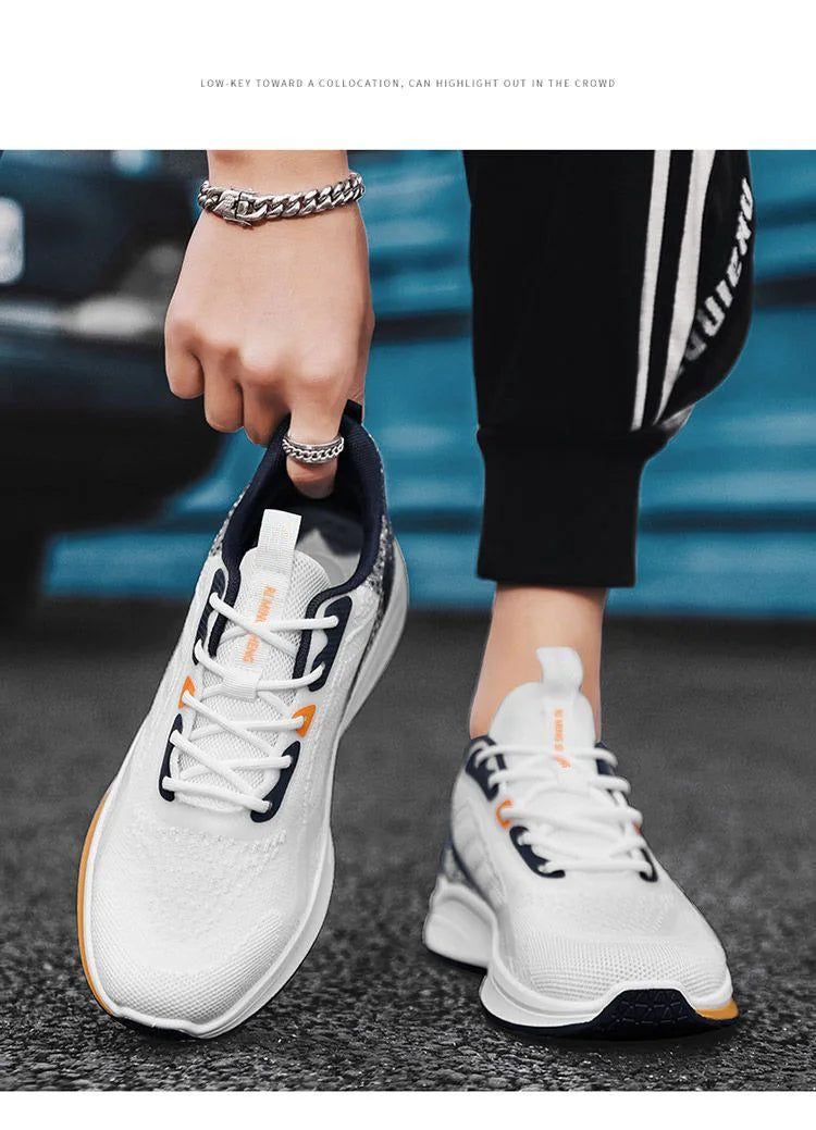 Men's Casual Shoes Men's Fashionable All-Matching Sneakers/Men's Shoes Flying Woven Breathable Mesh Cloth Shoes