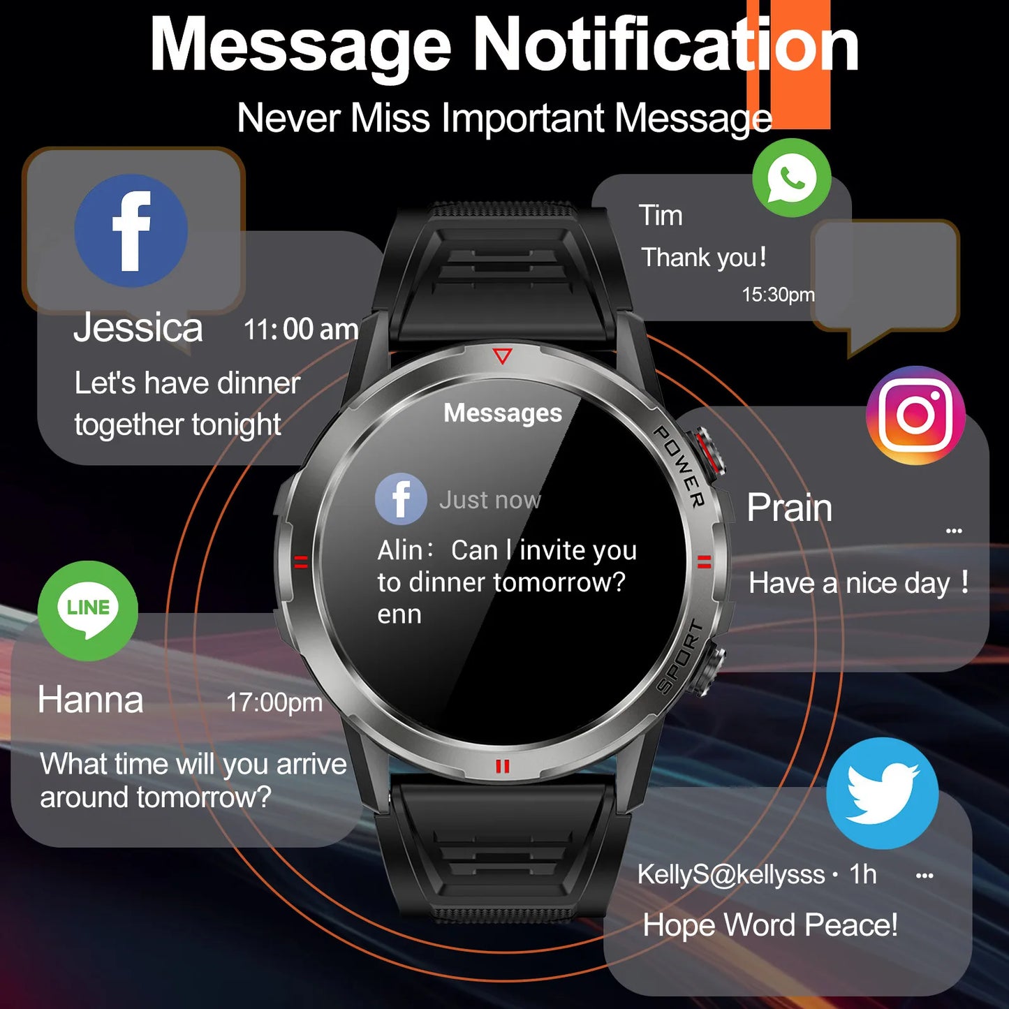 Smart Watch 1.43'' AMOLED Screen BT Calling Sport Smartwatch/Heart Rate Monitoring 400amh Men Exercise Wristband