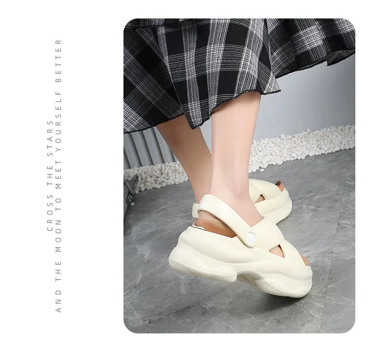 Popular Women Flip-flops Summer New Platform Wedges Slippers/Outdoor Fashion Slides EVA 7CM Shoes Casual Flip-flops