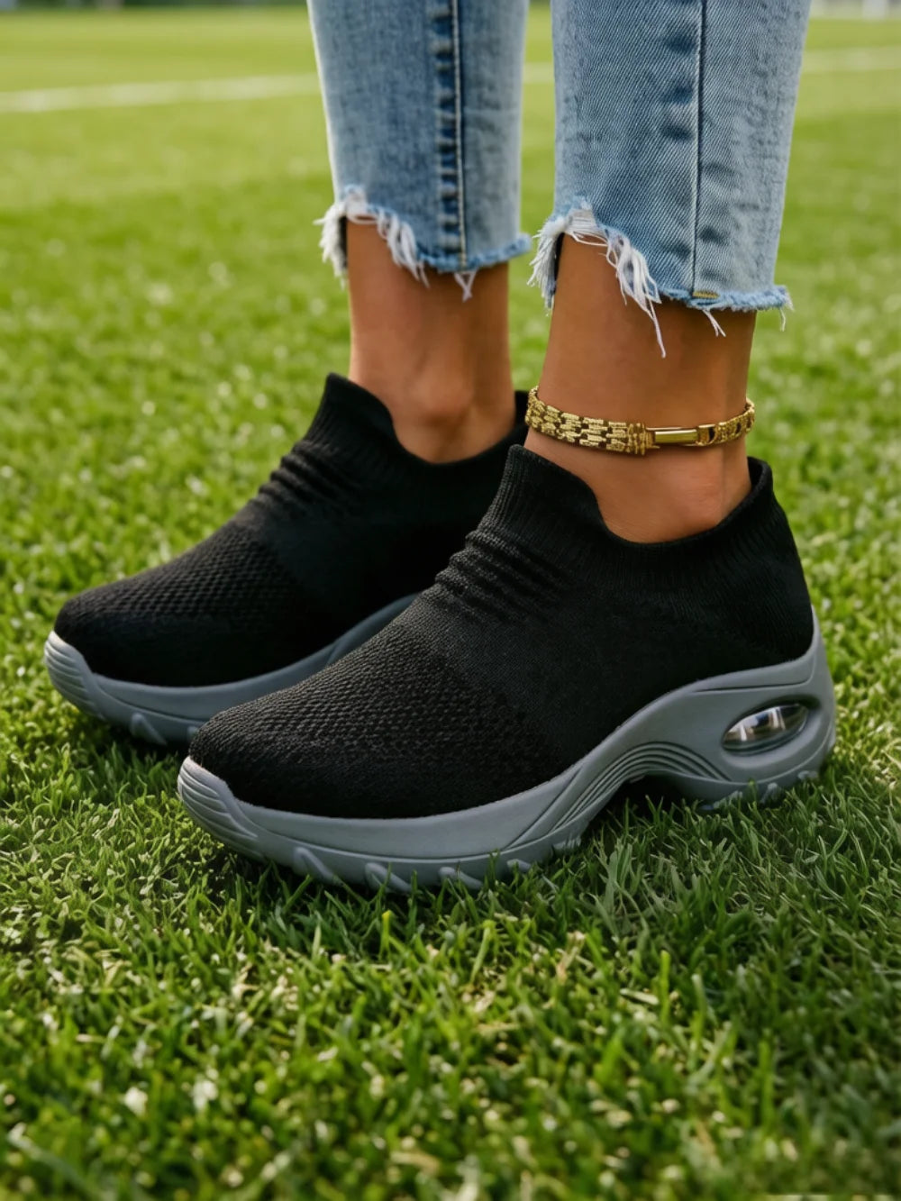 Women Breathable Mesh Rocker Bottom Sneakers Non Slip Shock Absorbing/Wedge Orthopedic Shoes Comfort Casual Footwear Daily Walking