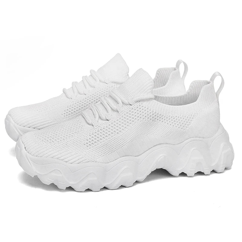 Women' Cute Lace Up Mesh Shoes Versatile Fashionable Design Sneakers/Lightweight Breathable Comfort Outdoors Walking Train Shoes