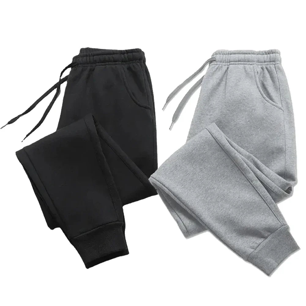 Men's Casual Pants Autumn Winter Fleece Sweatpants Men Running Jogger Sports/Gym Trousers Fashion Solid Color Workout Long Pants