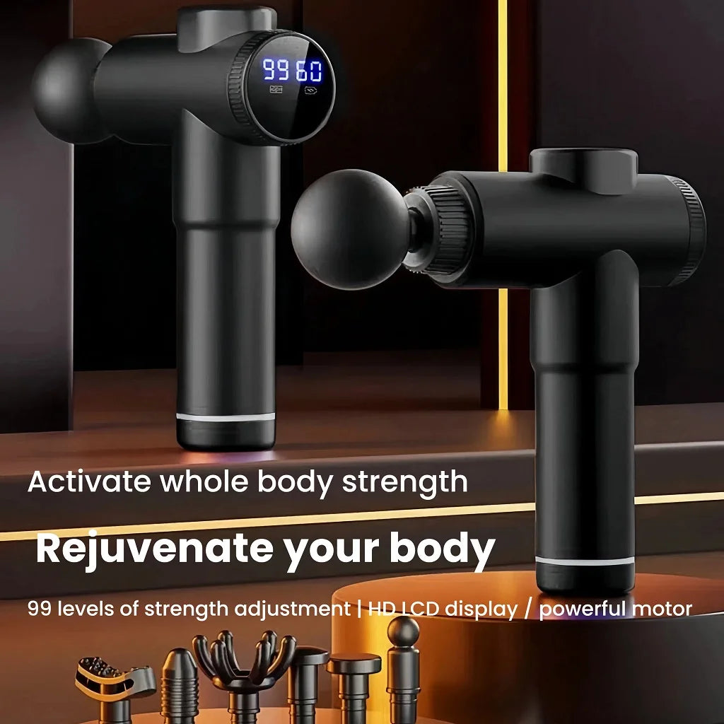 Massage Gun LCD Touch Screen Muscle Fasciitis Pain Relief/Recovery Suitable Alleviating for Athletes and Office Workers