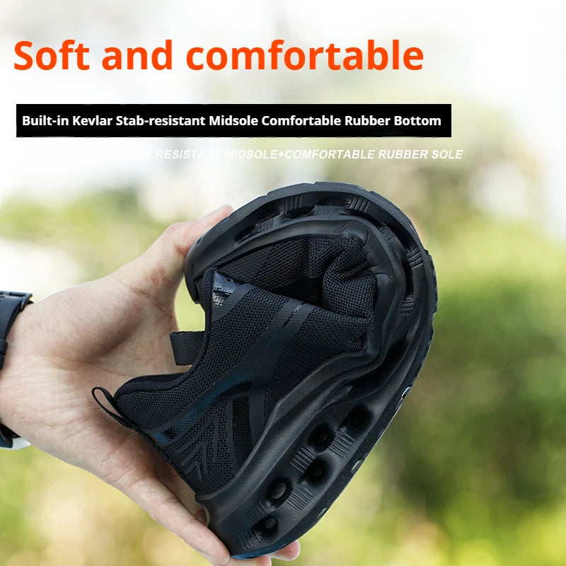 Men's Safety Shoes Anti-Impact Anti-Piercing Lightweight Work Shoes/Lightweight Breathable Sporty Design for Outdoor Work Shoes