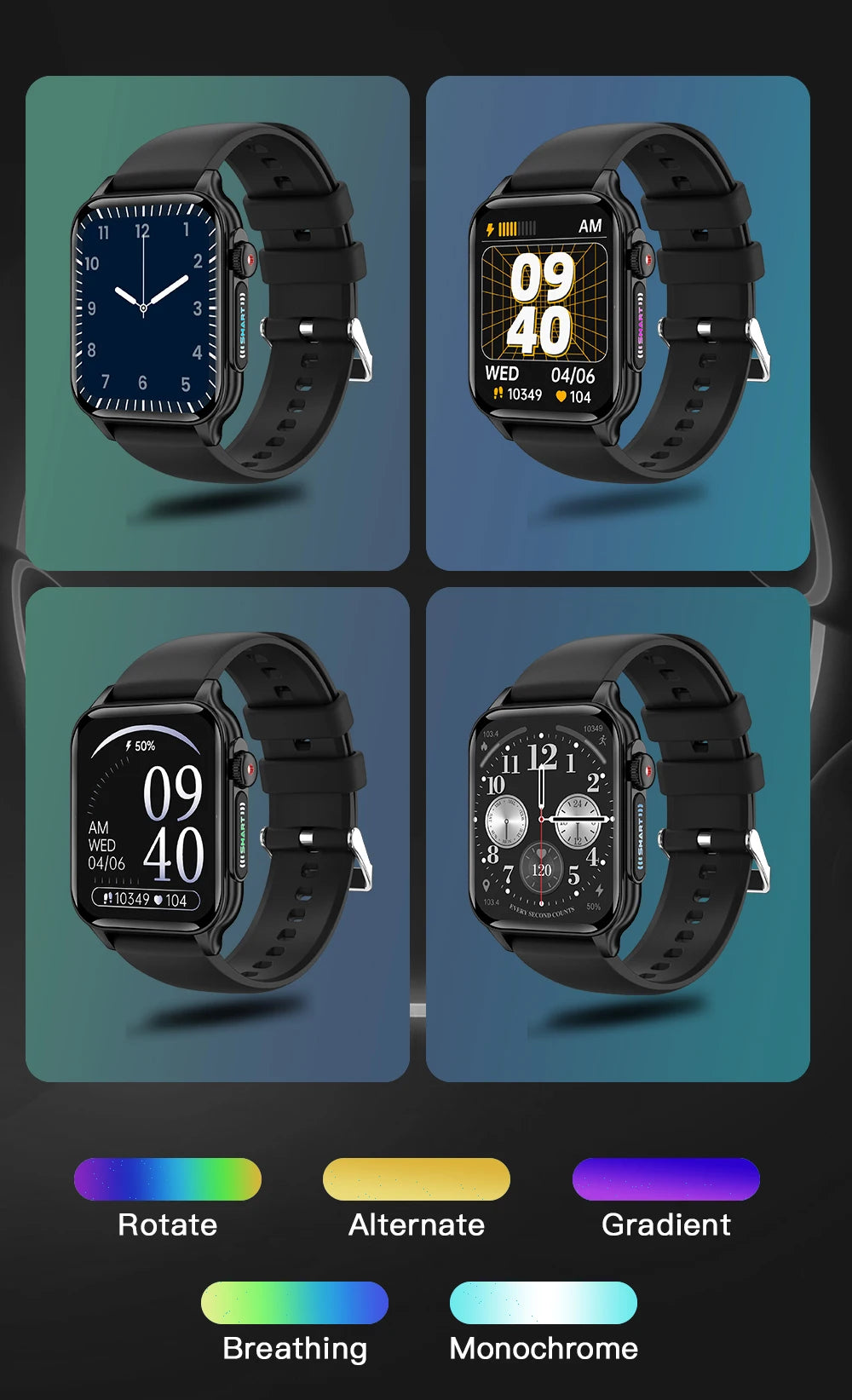 AOLON P6 1.96'' Amoled Smartwatch Men Health Monitoring IP68 Waterproof/BT5.4 Voice Calling Smart Watch Women