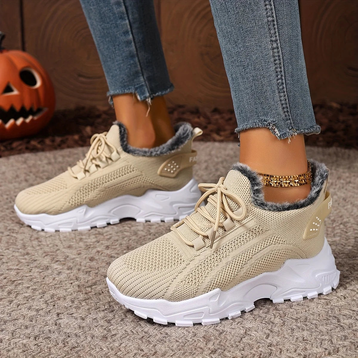 Women's Winter Warm Sports Shoes Non Slip Soles Suitable/for Cold Weather Outdoor Walking Shoes Fashionable Versatile
