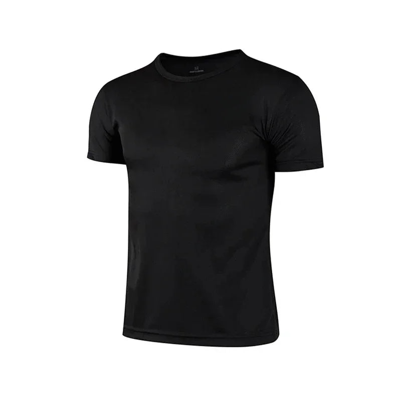 Hot Sale Men's Quickdry T-shirts Summer Daily Sports Short Sleeved/O-neck Tops Fitness Training Athletics Running T-shirt