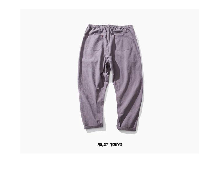 Cotton Joggers Men Solid Men's Harem Pants Summer Fitness/Casual Cropped Pants Men's Trousers Streetwear Slim Male Pants