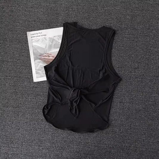Sports Vest Women's Quick Drying Loose Running T-Shirt Fitness Top/Sleeveless Yoga Shirt Beautiful Back Breathable Mesh T-shirt