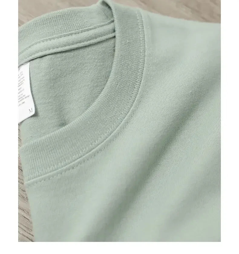 Summer Men Green T-shirt 100% Pure Cotton/Short-sleeved Top T-shirt Green Cotton Half-sleeve T Shirt