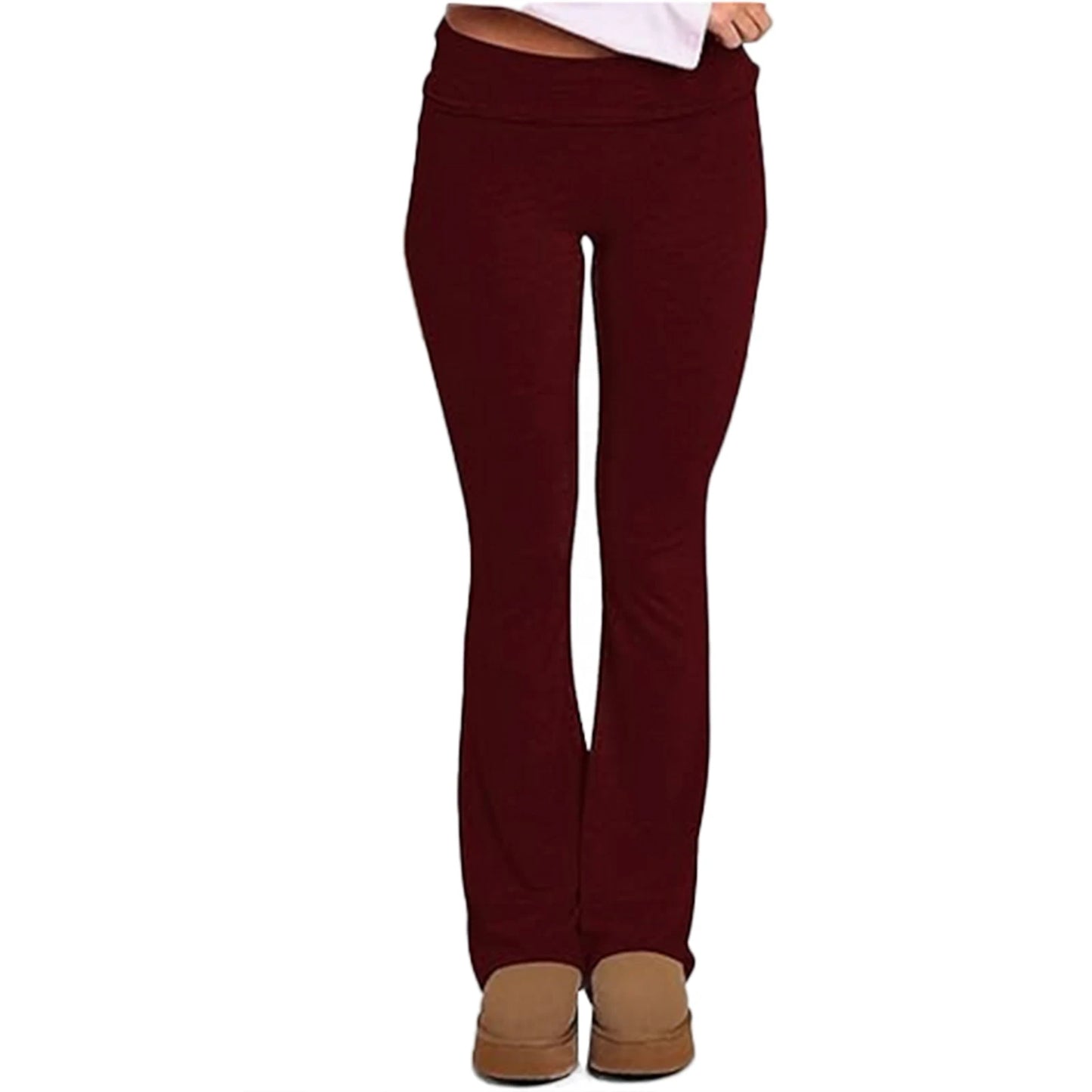 Women s Spring Summer Bell Bottom Pants/High Waisted Stretch Solid Color Flared Women Pants