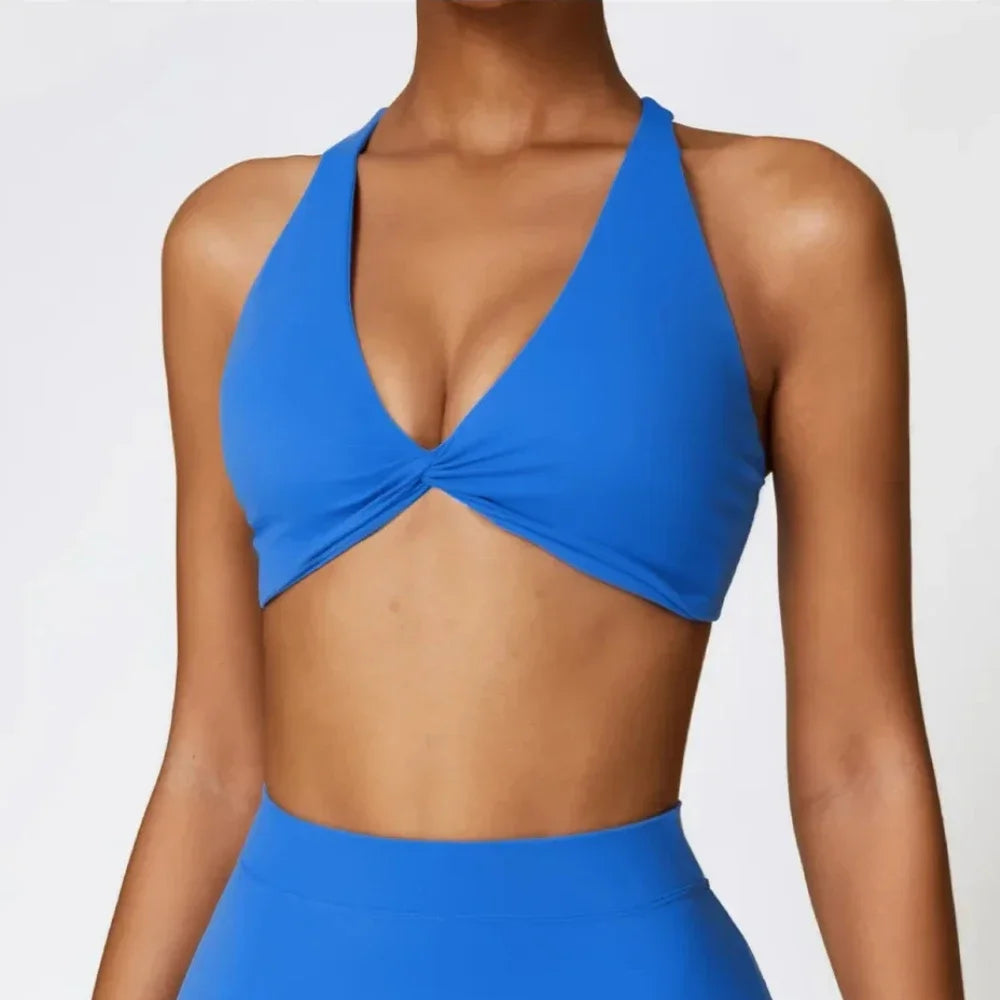 Push Up Gym Tops Women Pleated Design Sports Bra Women Beauty/Cross Back Yoga Bras Running Yoga Clothes Fitness Workout Bra