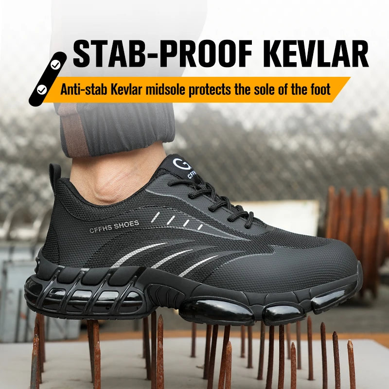 Breathable, lightweight and comfortable/anti-smash and anti-puncture safety shoes
