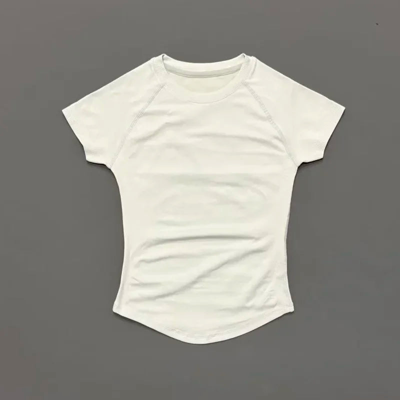 Women Sports T-Shirt Round Neck Short Sleeve Breathable Stretchy Tops/Gym Fitness Yoga Running Workout Casual Athletic Shirts