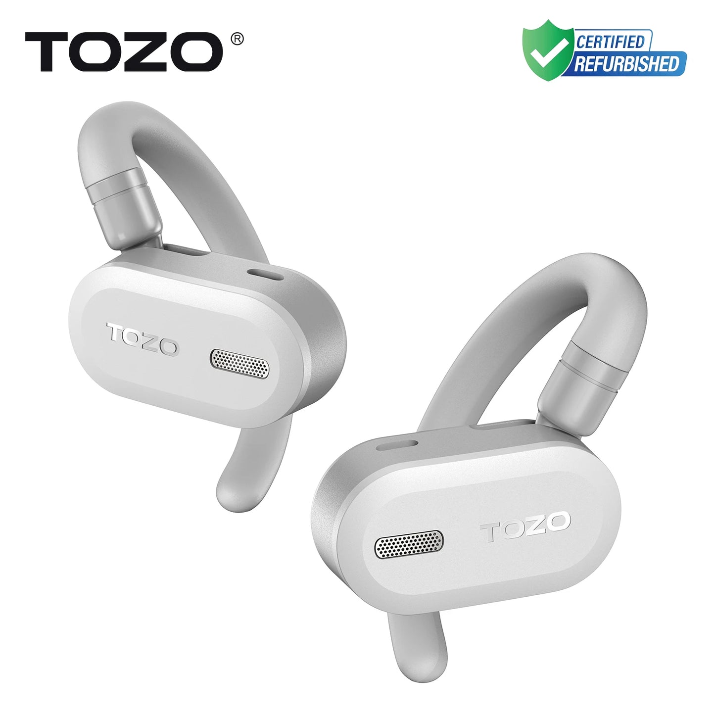 Refurbished TOZO Open Ear Hooks Headphones OWS Wireless Bluetooth/5.3 Earphones Earbuds Adjustable Music Sport HiFi Stereo Sound