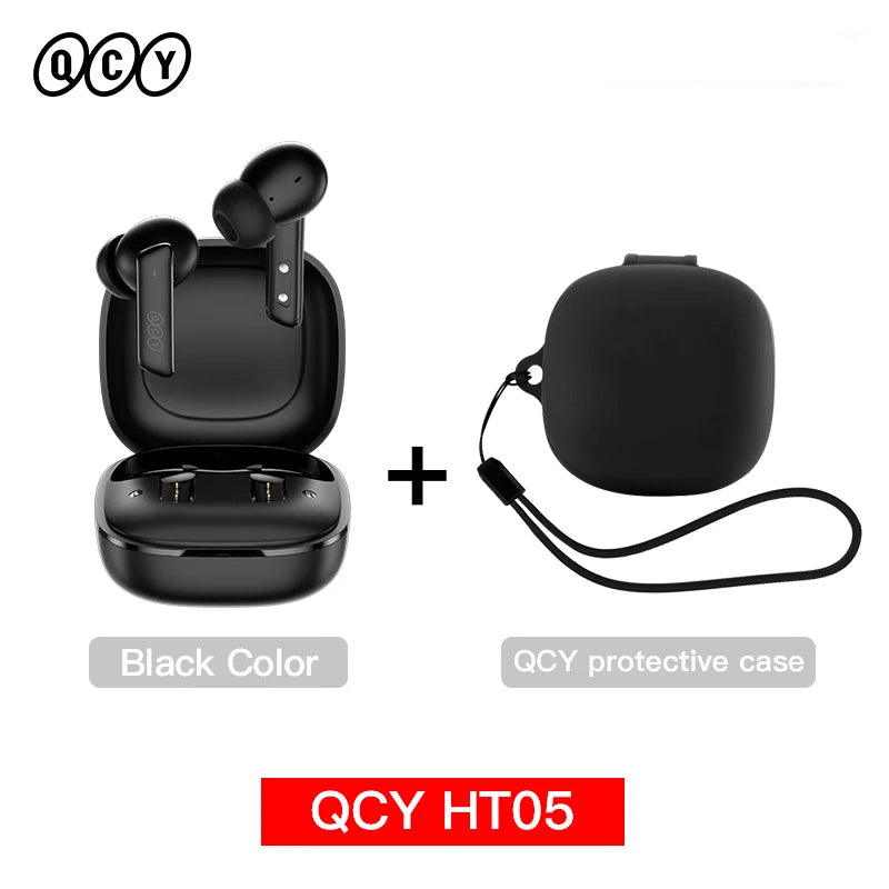 QCY HT05 ANC Wireless Earphone 40dB Noise Cancelling Bluetooth 5.2 Headphone/6 Mic ENC HD Call TWS Earbuds Transparency Mode
