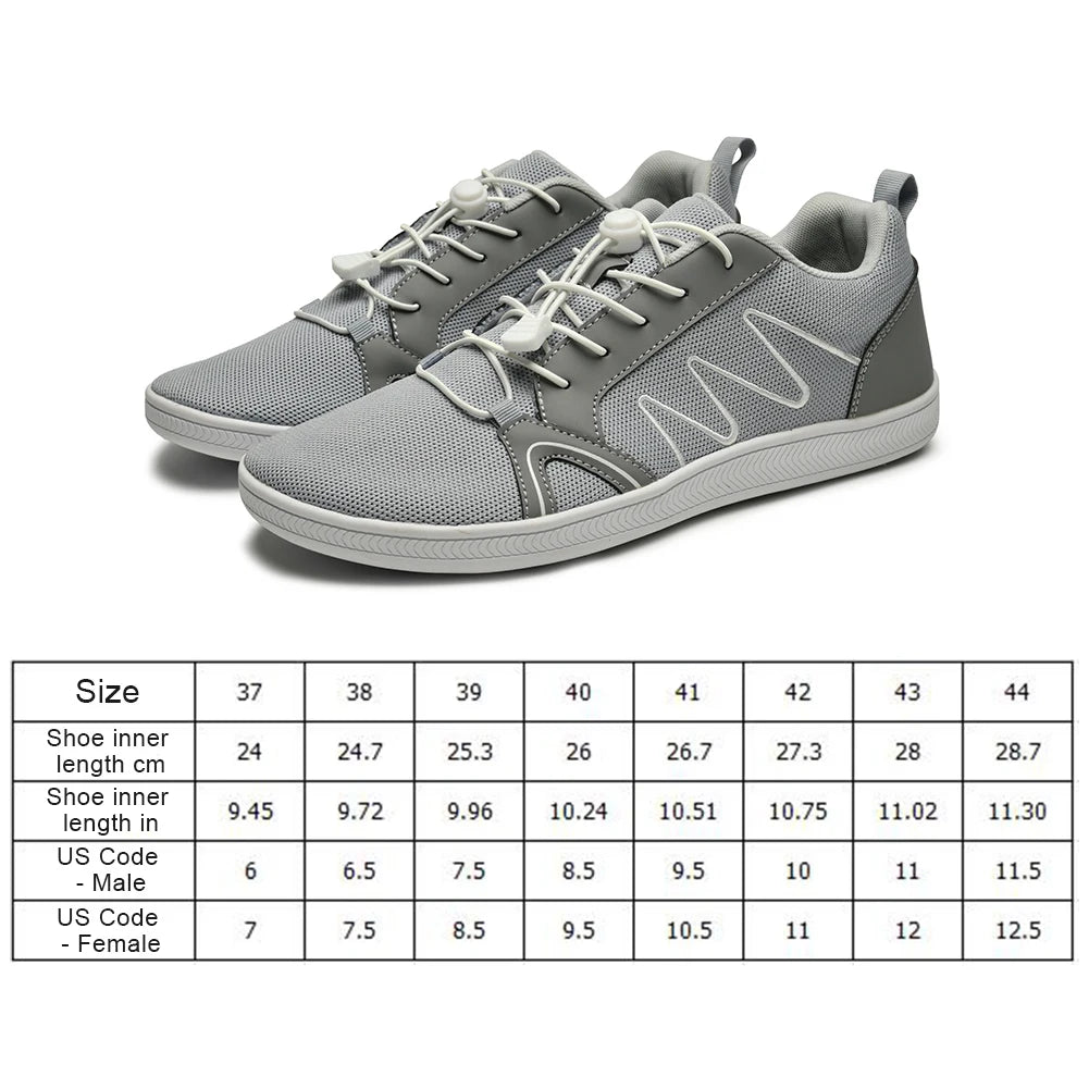 Minimalist Barefoot Shoes Non Slip Cross Trainer Shoes Breathable Wide Toe/Walking Shoes Casual Mesh Sneakers for Outdoor Sports