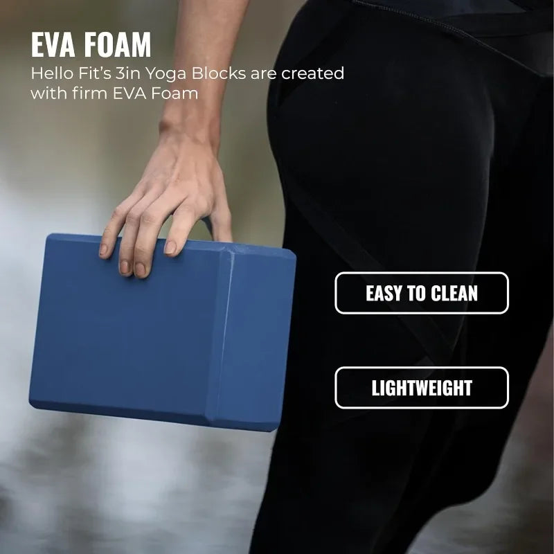 Hello Fit 3" Yoga Block 20 Pack Bulk EVA Foam Yoga Blocks/Firm and Supportive Yoga Brick Balance Foam, 3" x 6" x 9",Assorted