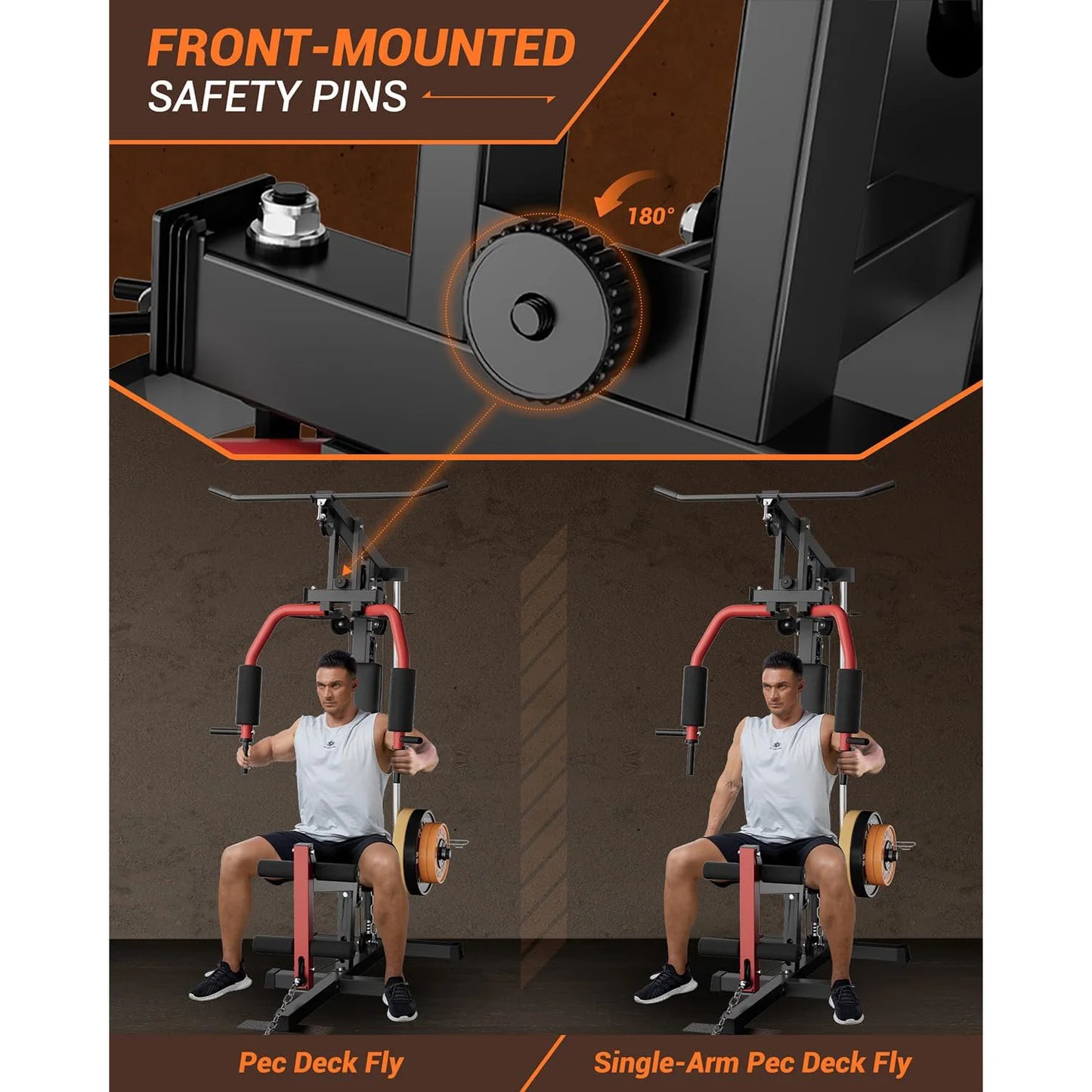 Home Gym Machine Full Body Workout Equipment with Pulley System/Leg Press Support for Strength Training Workout Station