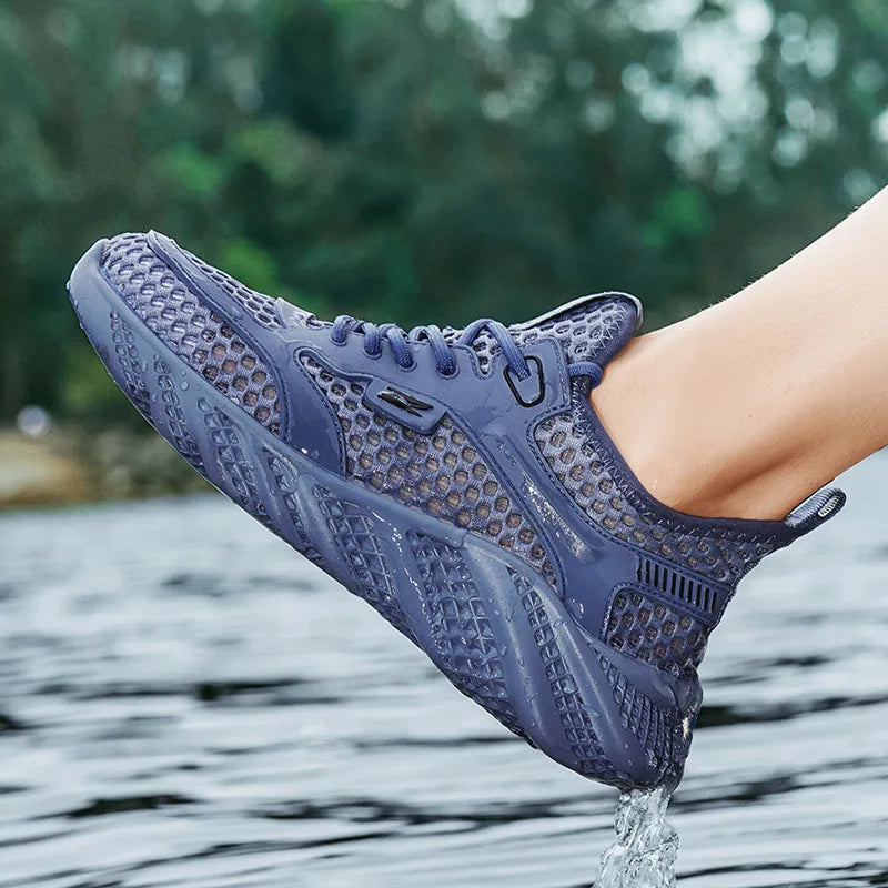 Outdoor Shoes Summer Thin Breathable Mesh Hollowed Out Shoes/for Men's Lightweight Sneakers Sports Running Shoes
