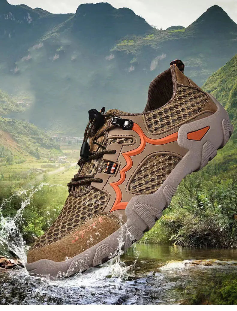 Oulylan Summer Breathable Men Hiking Shoes Mesh Outdoor Men/Climbing Shoes Men Sport Shoes Quick-dry Water Shoes