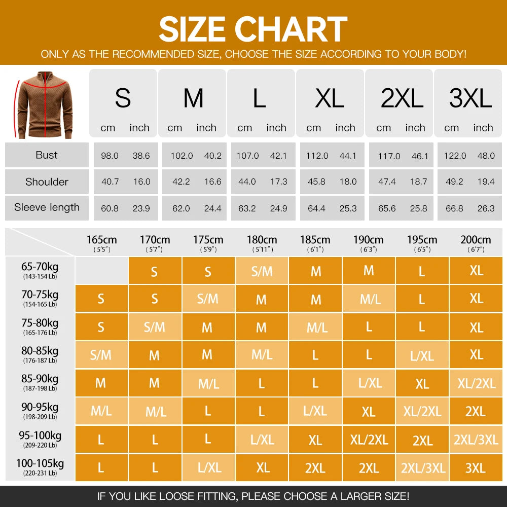 Men's Sweater Spring Outer Wear Quarter Zip Sweaters Polo Zip Pullover/Cable Knit Mock Neck Turtleneck Top US Size