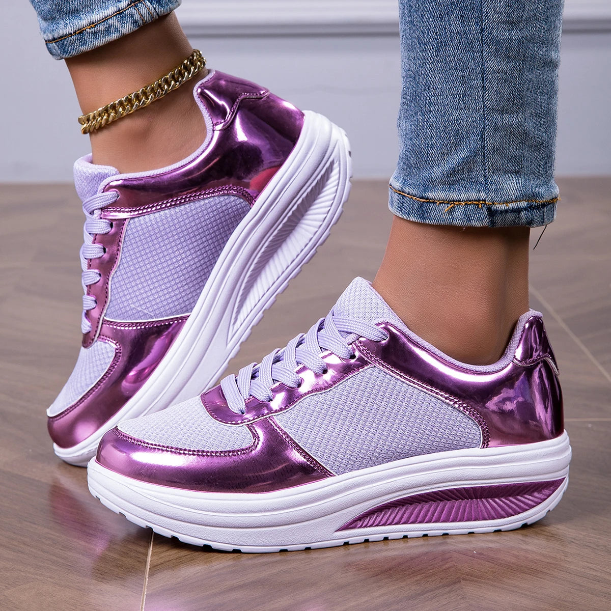 Sneakers For Women Fashion Glitter Girls Women's Casual Shoes/Tennis Shoes For Women Lightweight Walking Shoes
