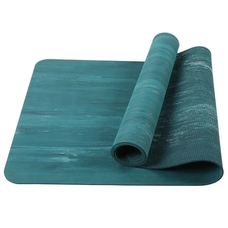 Non-slip treaded, 4mm rubber yoga mat/suitable for high-intensity workouts