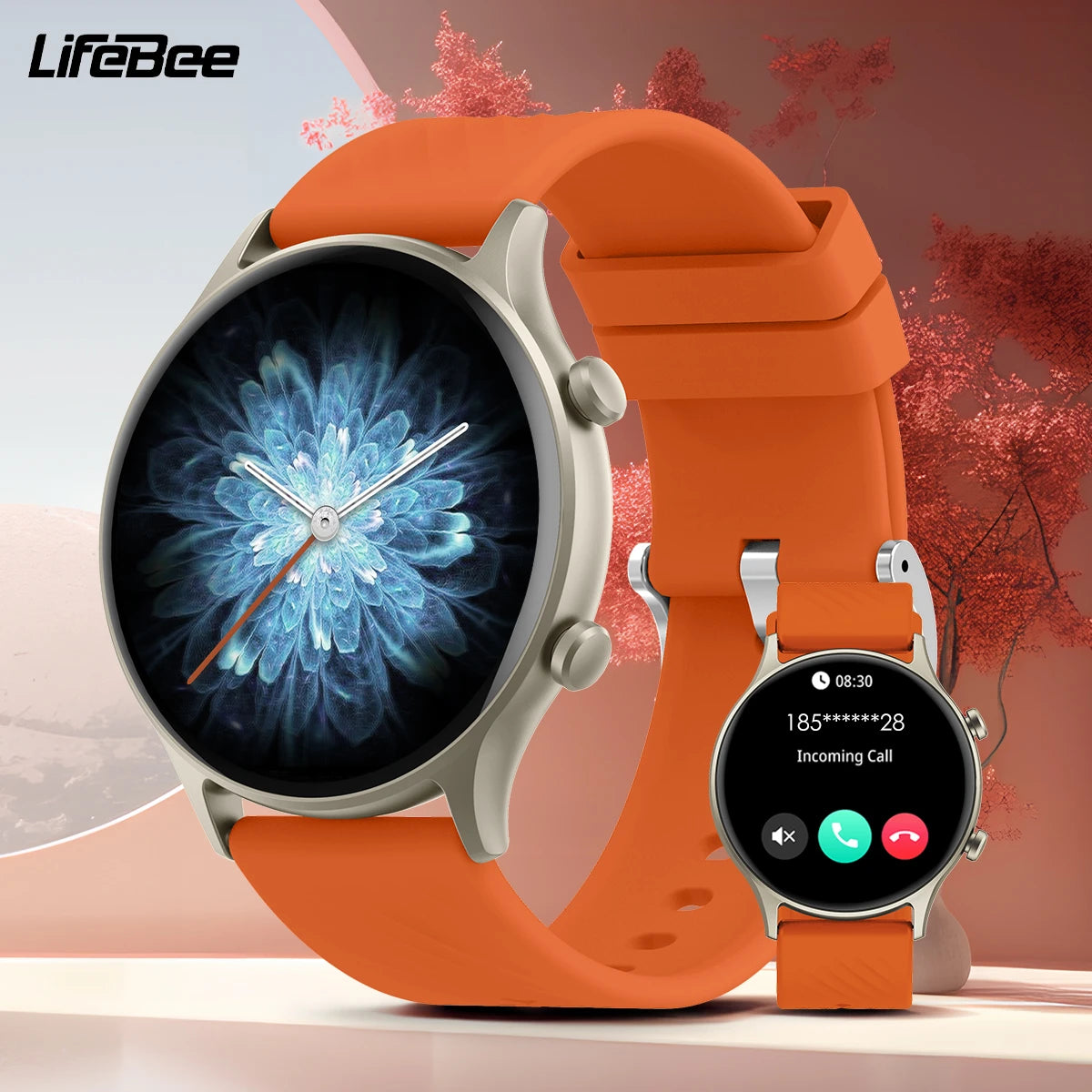 LIEFBEE Round smartwatch can answer/make calls, over 100+ Sportports modes/heart rate sleep monitoring step counting