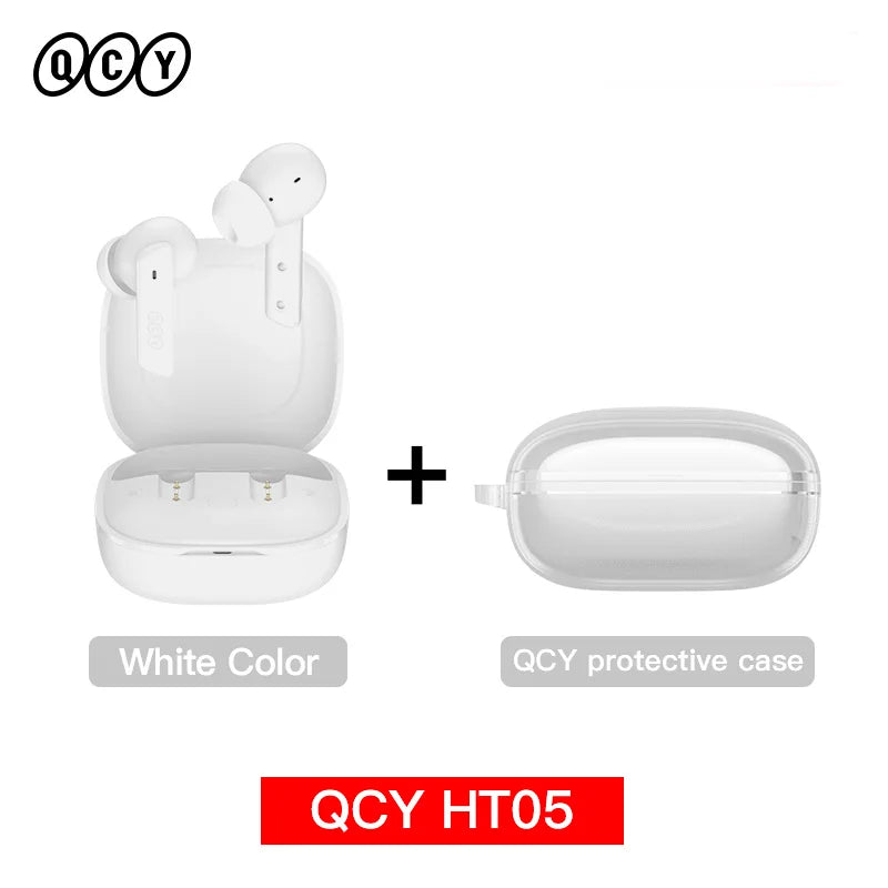 QCY HT05 ANC Wireless Earphones 40dB Active Noise Cancelling Bluetooth/5.2 Headphones 6 Mic ENC HD Call Headset TWS Earbuds