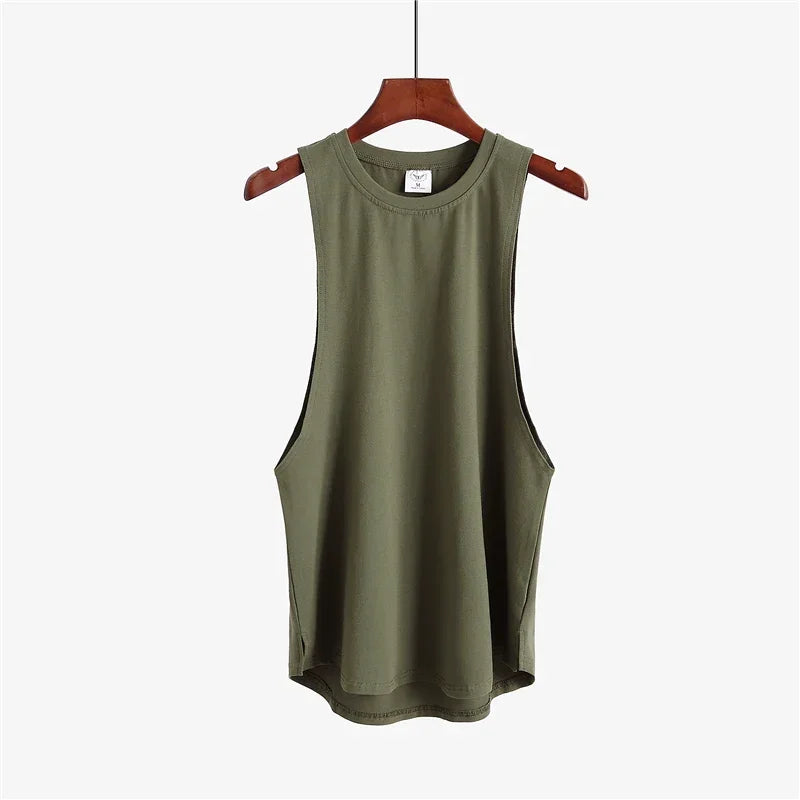 Fitness clothing blank sleeveless shirt men's gym stringer tank top bodybuilding/tank top men sportwear undershirt