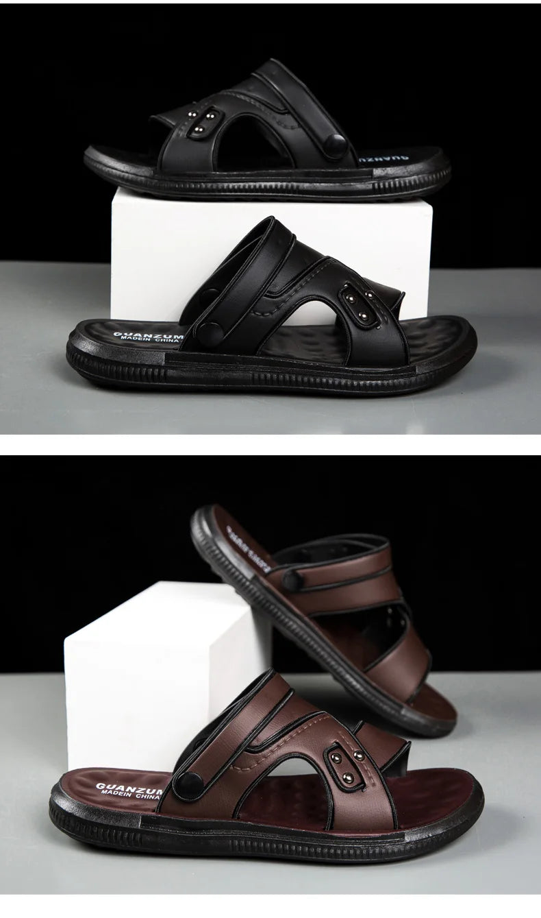 Summer Men Sandals Open Toe Flat Men's Casual Shoes Outdoor/Walking Sandals for Men Beach Shoes hombre Men slippers