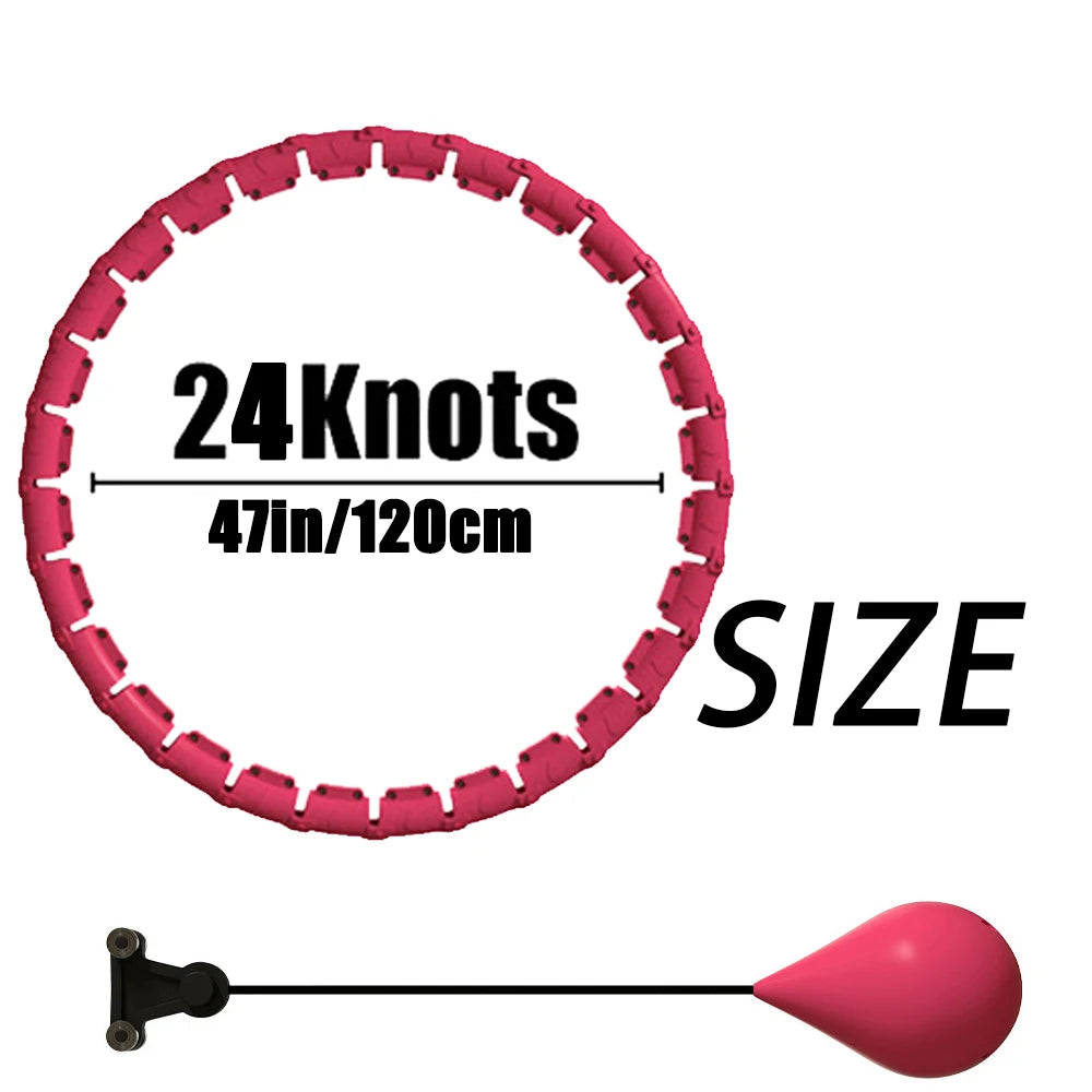 Weighted Hula Circle Hoops for Adults Weight Loss Plus Size/for Adults Smart Exercise 2 in 1 Adjustable with Detachable Knots