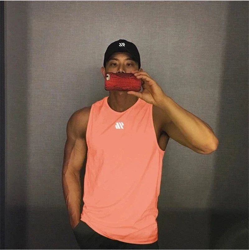 Mens fitness gyms Tank top men Fitness sleeveless shirt Male mesh breathable/Sports vest Undershirt Gyms Running vest men
