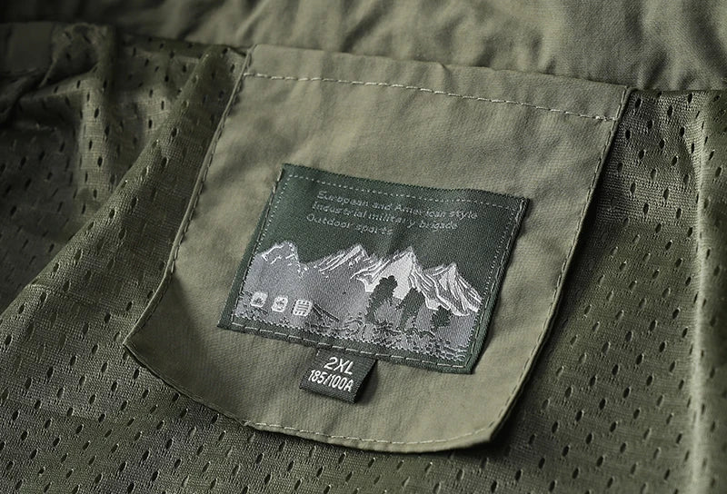 Windbreaker Men Tactical Jacket Waterproof Outdoor Hooded Coat/Sports Military Size S-5XL Field Climbing Thin Outwear